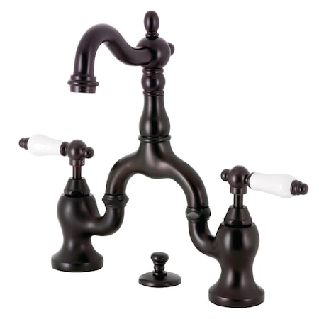Kingston Brass Bridge Bathroom Faucet with Brass Pop-Up, Oil Rubbed Bronze KS7975PL